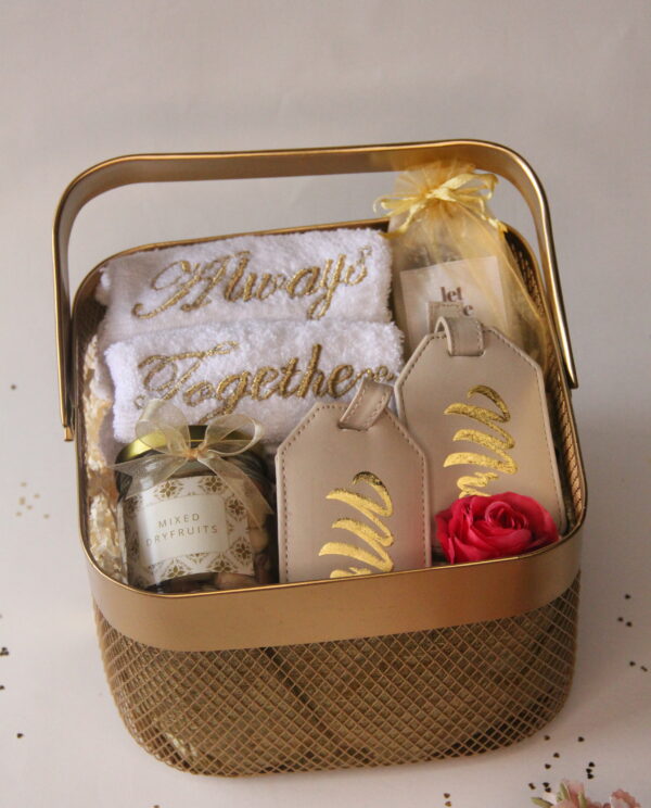 Golden love couple hamper